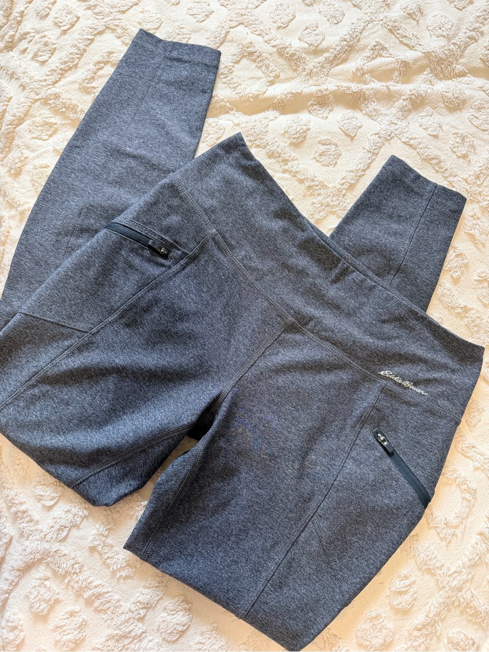 EddieBauer Charcoal Active Leggings with Zipper Pockets Medium